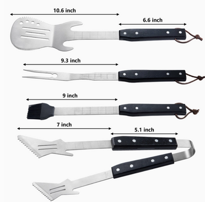 Gute BBQ Grilling Set, 4 Piece Guitar Stainless Steel