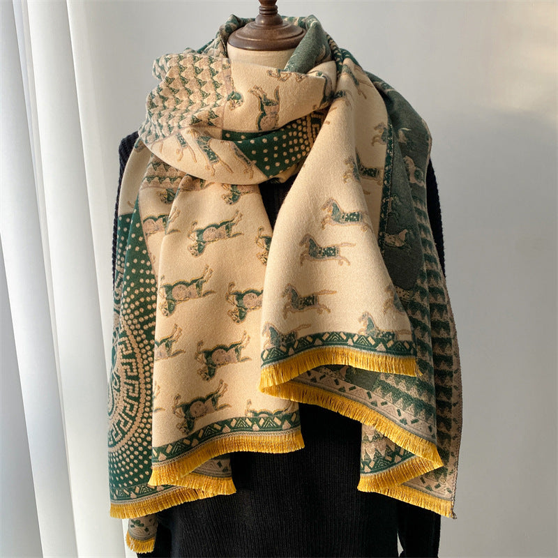 Color-Blocked Cashmere Scarf