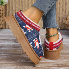 Christmas Print Ankle Boots