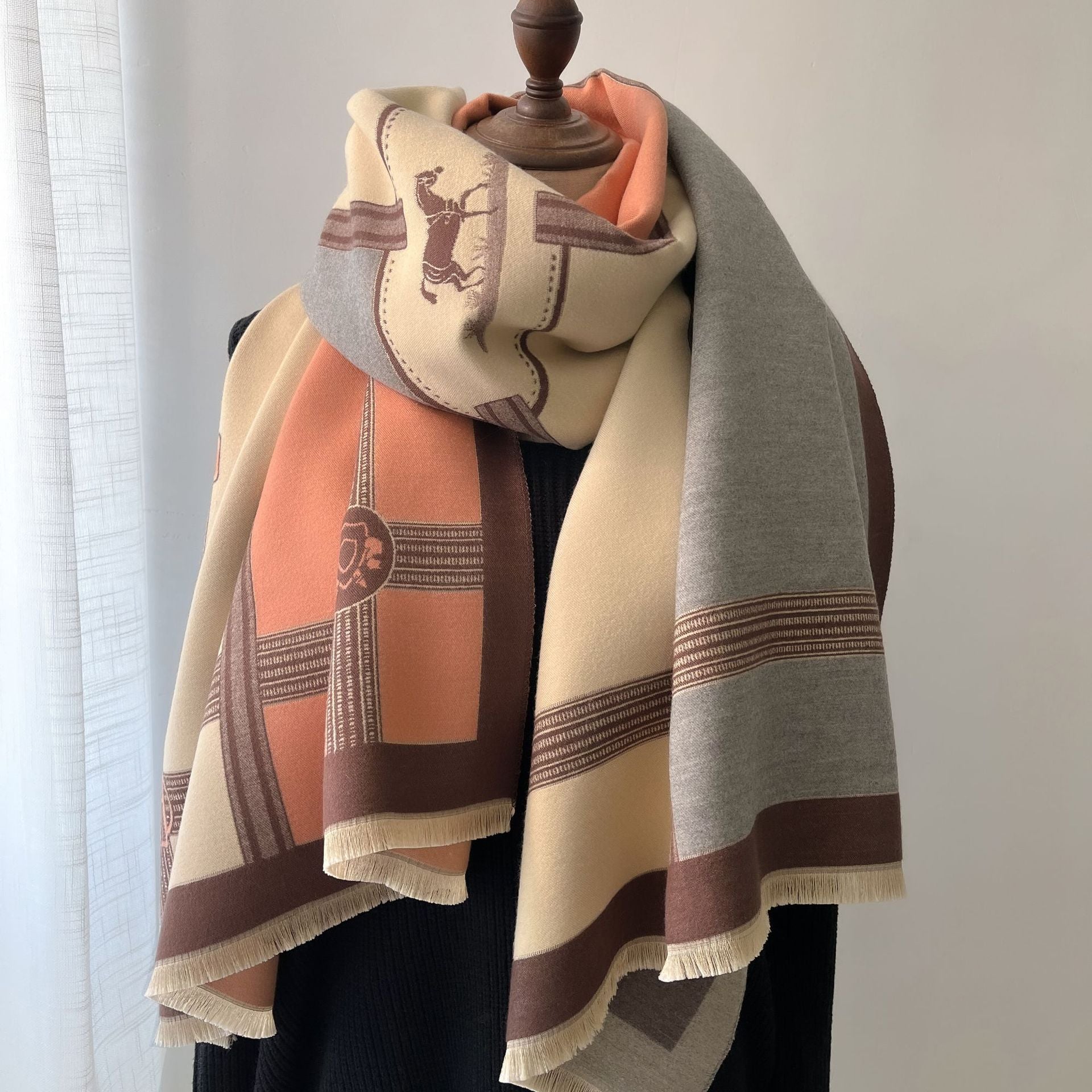 Color-Blocked Cashmere Scarf