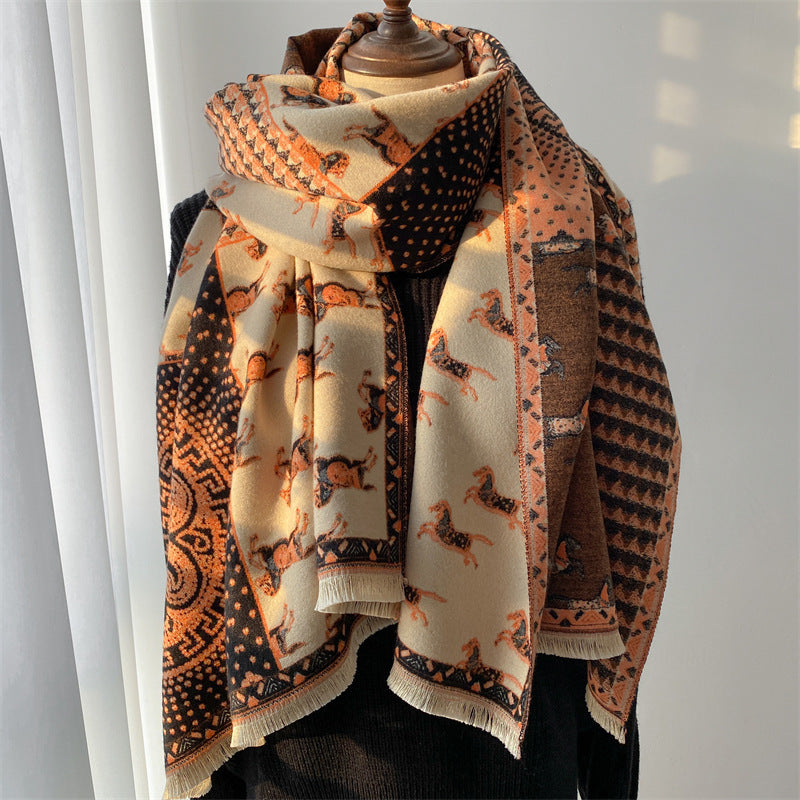 Color-Blocked Cashmere Scarf