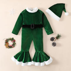 Christmas Long-Sleeved Flared Dress