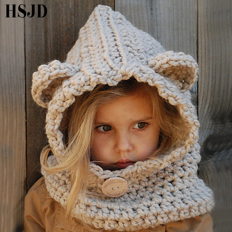 Winter Hats with Bear Scarf
