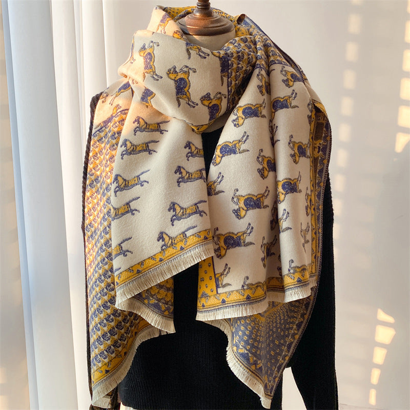 Color-Blocked Cashmere Scarf