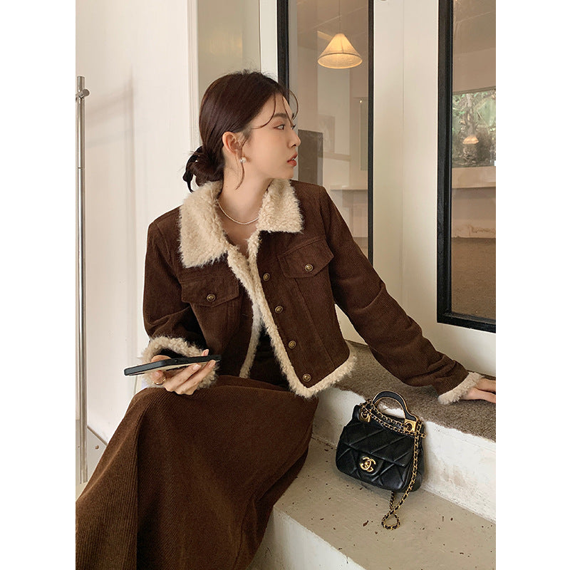 Puffer Jacket Skirt Two-Piece Set