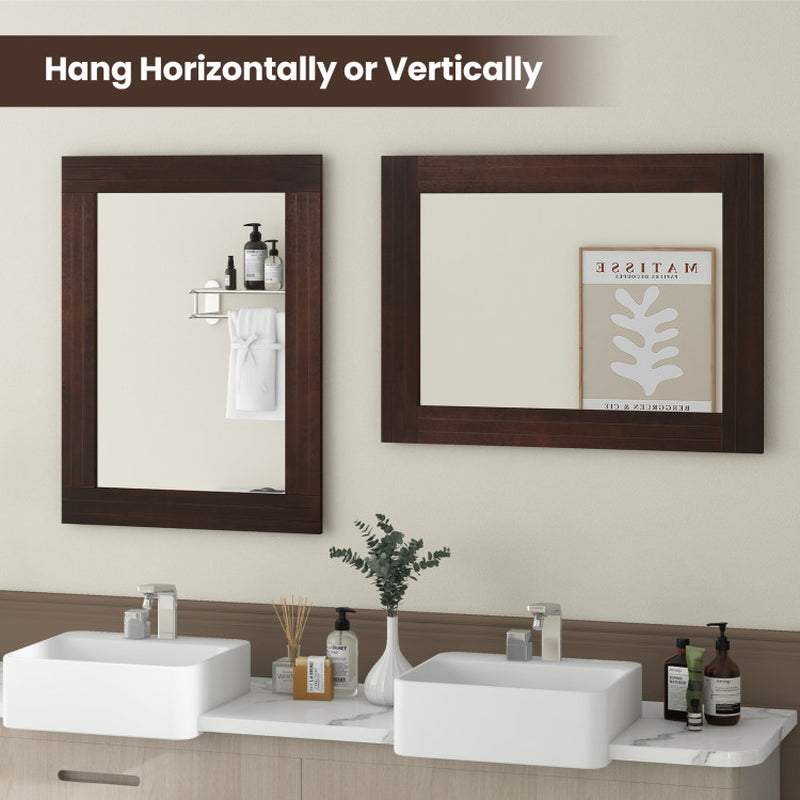 Wood Framed Wall Mirror for Bedroom Living Room Vanity Entryway