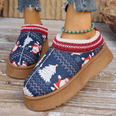 Christmas Print Ankle Boots