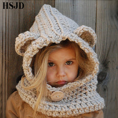Winter Hats with Bear Scarf