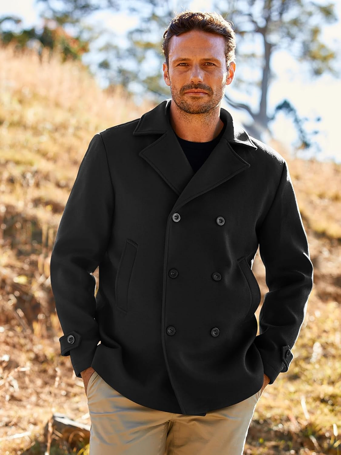 Men's Classic Pea Coat Fiamari Men's Classic Pea Coat Fiamari